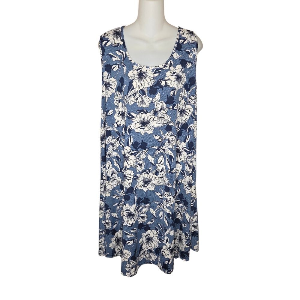 Ana & Rose Nwt Stretch Jersey Sleeveless Floral Dress Size 3x